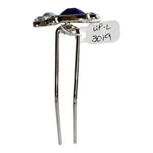 LILLA ROSE U Pin Hair Decoration 1 Silver Tone Blue Beads UP-L3019 Length 3"